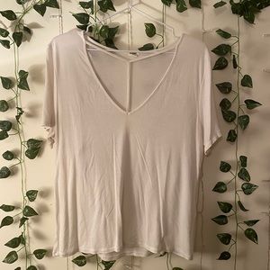 White Garage V-neck Tee